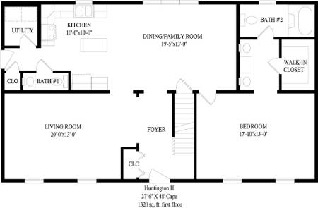 Huntington II Modular Home Floor Plan First Floor